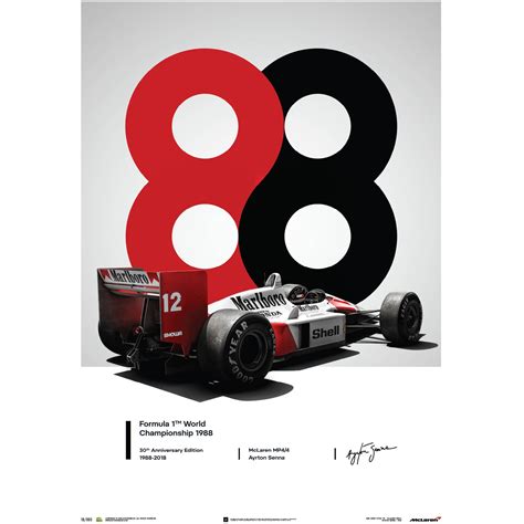 McLaren MP4/4 Ayrton Senna 1988 Poster - Score Threads