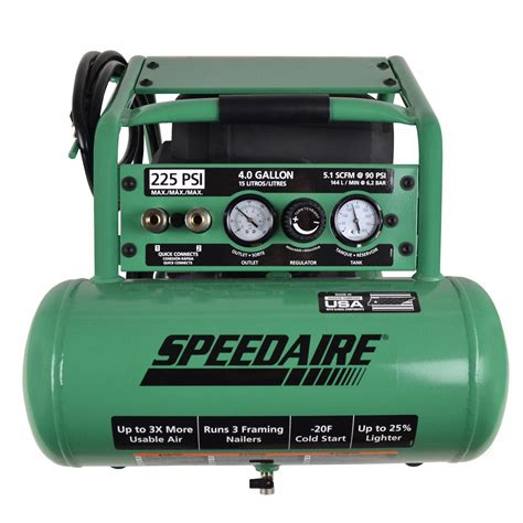 Speedaire Portable Air Compressor Oil Free Gal Horizontal Hp