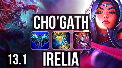 CHO GATH Vs IRELIA TOP 9 0 1 Legendary 300 Games EUW Diamond