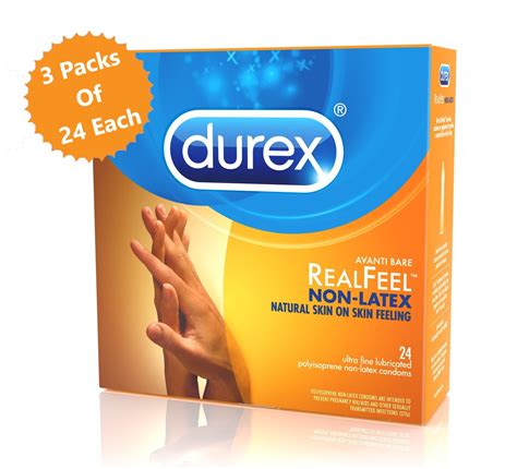 Pack Durex Avanti Bare Real Feel Lubricated Non Latex Condoms