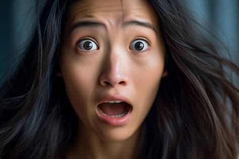 Premium Photo Closeup Portrait Of Shocked Young Asian Woman