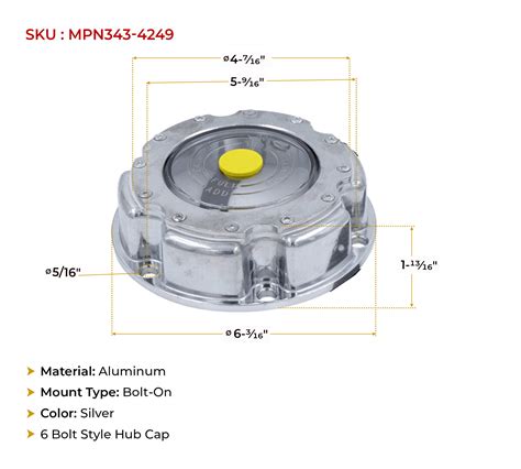 Aluminum Trailer Hub Cap Replacement For Stemco 343 4249 3434249 W