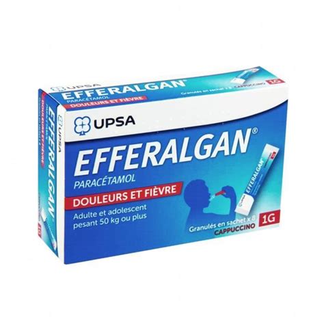 UPSA Efferalgan 1 g Cappuccino granulés en sachet Boîte de 8 sachets