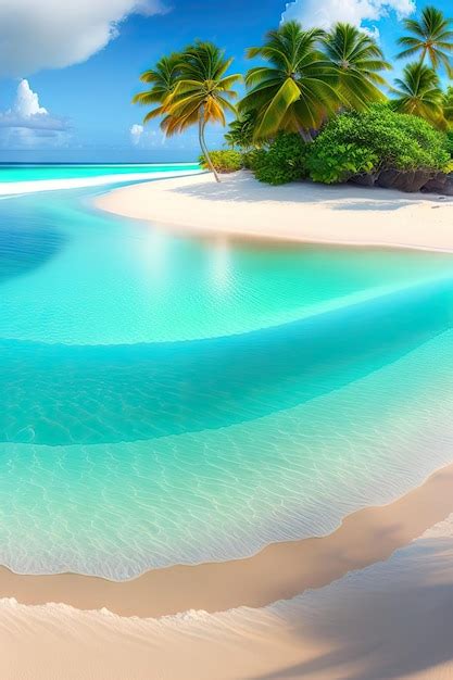 Premium Photo Panorama Of A Beautiful White Sand Beach And Turquoise