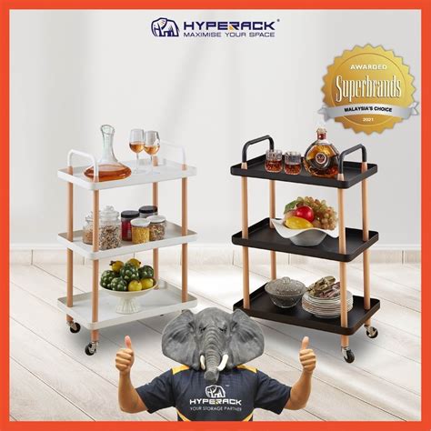 Superack High Quality Nordic Trolley Rack Tier Storage Rack Kitchen