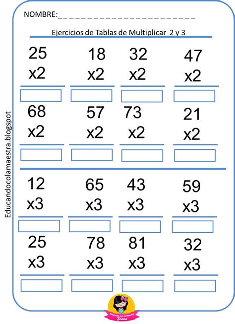 Ejercicios De Tabla De Multiplicar