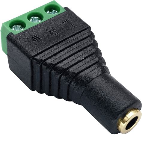 Conector Jack Mm Hembra Trs Terminal De Tornillo Pin Negro