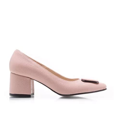 Pantofi eleganți damă din piele naturală 2176 Nude Box Sidefat