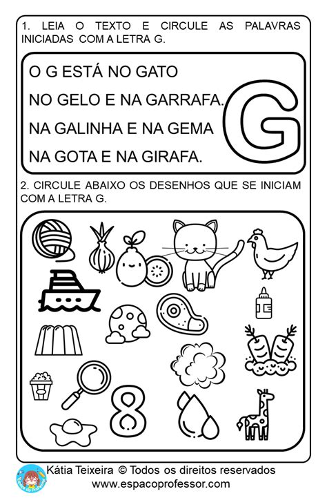 Pequeno Texto Atividades Educa O Infantil Letra G Pdf Atividades