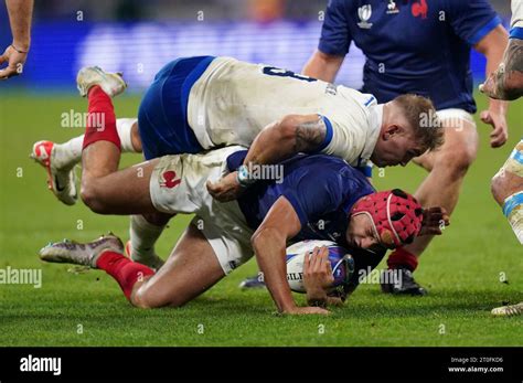 Italy S Lorenzo Cannone Tackles France S Louis Bielle Biarrey During