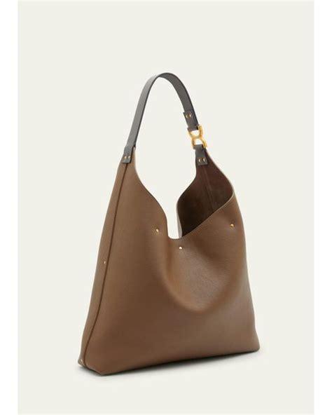 Chlo Marcie Hobo Bag In Grained Leather In Brown Lyst