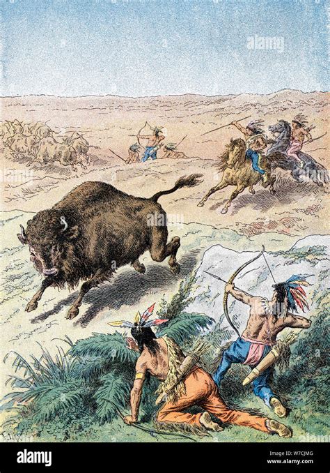 Indians hunting the bison hi-res stock photography and images - Alamy