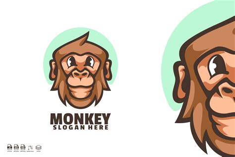 Monkey Mascot Logo Design Masterbundles