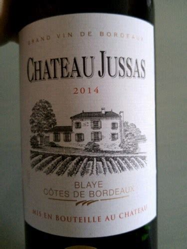 2014 Château Jussas Blaye Côtes de Bordeaux Vivino US