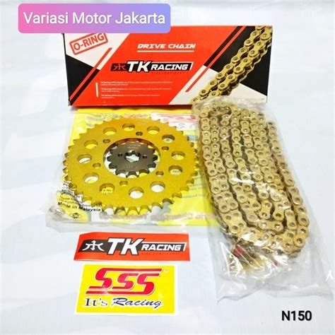 Jual Gear Set SSS Rante TK Racing Ninja 150 428 HPO Steel Gold Di Lapak