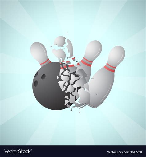 Bowling Ball Smashing Pins Royalty Free Vector Image