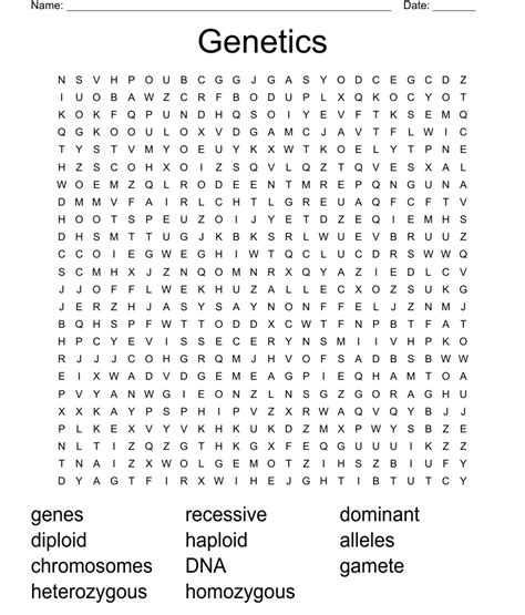 Genetics Word Search Wordmint