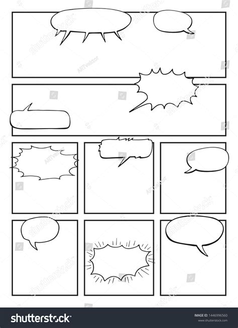 Blank Comic Book Page Template Create Stock Vector (Royalty Free ...