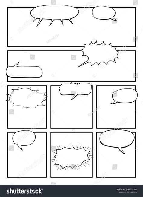 Blank Comic Book Page Template Create 스톡 벡터(로열티 프리) 1446996560 ...