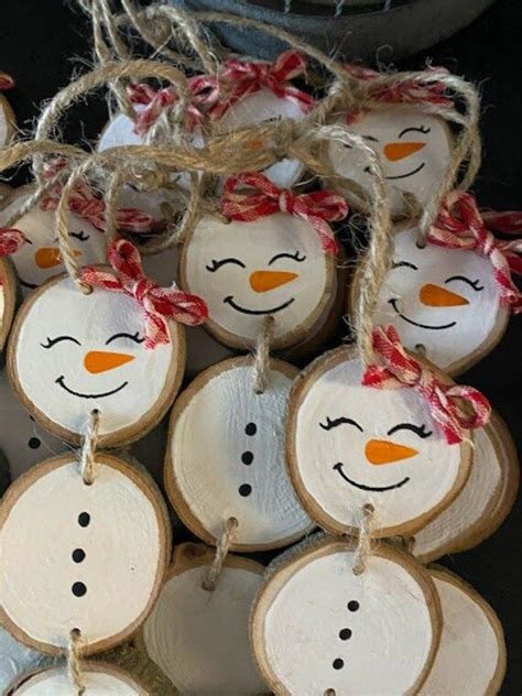 Snowmansnowwoman Wood Slice Ornaments Etsy Canada En 2024