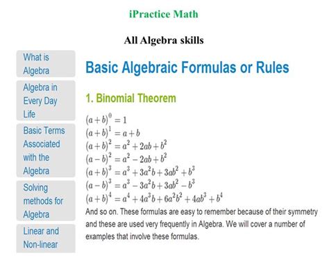 Algebra Formulas - Math Formulas - Mathematical Formulas | Algebra ...