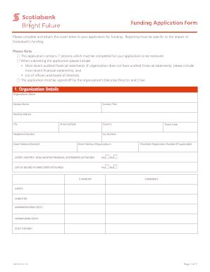 Fillable Online Funding Application Form Pdf Scotiabank Fax Email