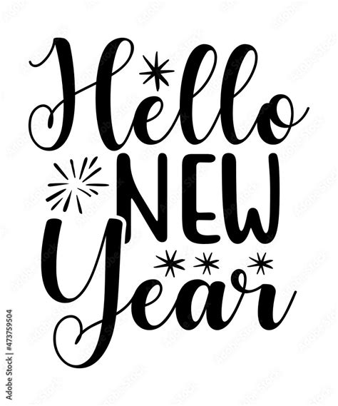 Happy New Year SVG Bundle Cut Files Hello 2022 Svg New Year