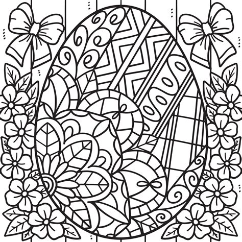 Easter Egg Mandala Coloring Page For Kids 13801515 Vector Art At Vecteezy