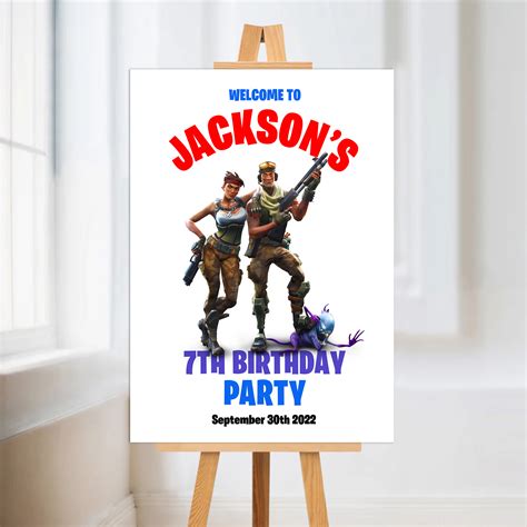 Fortnite Birthday Party Welcome Sign - Get Invited