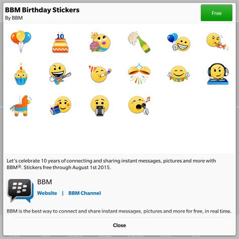 Celebrate Bbms 10th Birthday With This Free Bbm Sticker Pack Crackberry