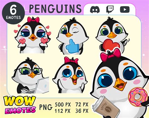 Cute Penguins Emotes Funny Penguin Twitch Emote Youtube Discord