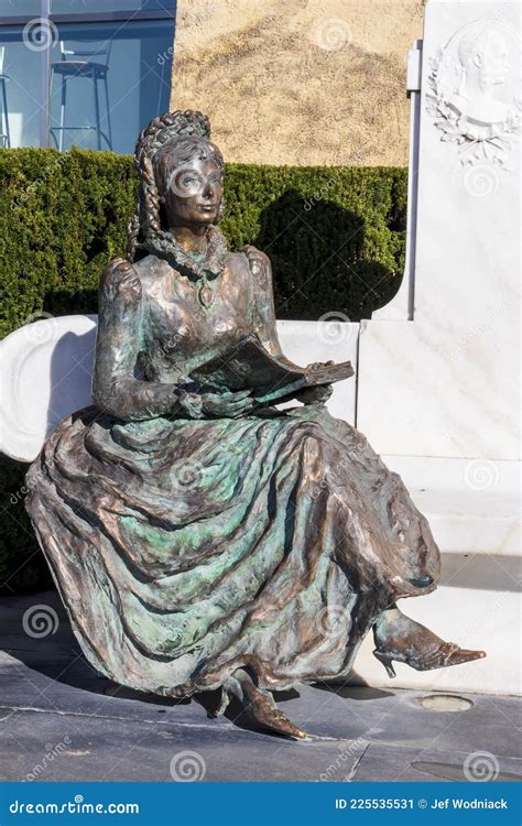 Statue Of Sissi Empress At Trauttmansdorff Castle Merano Italy Stock