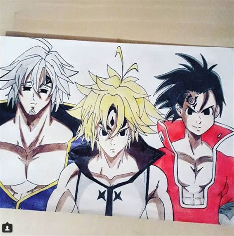 Meliodas Estarossa And Zeldris Coloured By Animefanartz On Deviantart