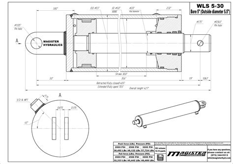 5 Bore X 30 Stroke Hydraulic Cylinder Log Splitter Double Acting Cylinder Magister Hydraulics