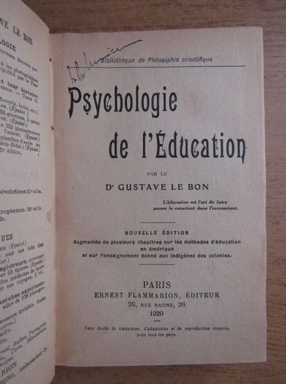 Gustave Le Bon Psychologie De L Education Cump R