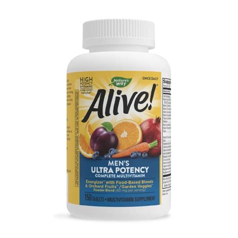 Natures Way Alive Once Daily Mens Ultra Potency Multivitamin 150 Tablets Vitacost