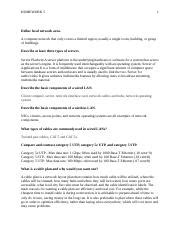 CISS 302 HW 5 Docx HOMEWORK 5 1 Define Local Network Area A Computer