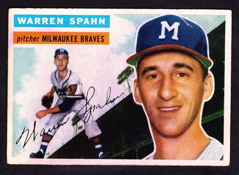 1956 TOPPS 10 WARREN SPAHN BRAVES WHITE BACK EBay