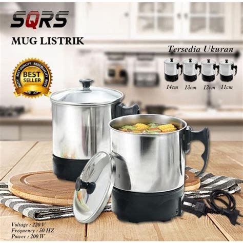 Jual Mug Listrik Pemanas Air Stainless Elektrik Heating Cup Teko