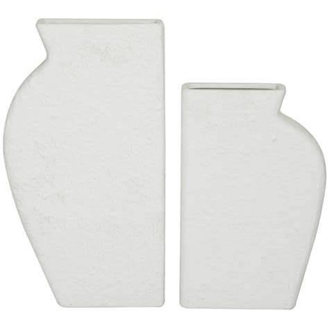 2 Piece White Stoneware Table Vase Set And Reviews Joss And Main