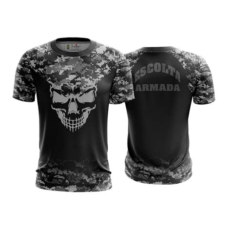 Camisa Camiseta Caveira Escolta Armada Vigilante T SHIRT Esc Submarino