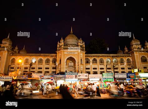 Facade Of A Building Charminar Bazaar Hyderabad India Stock Photo