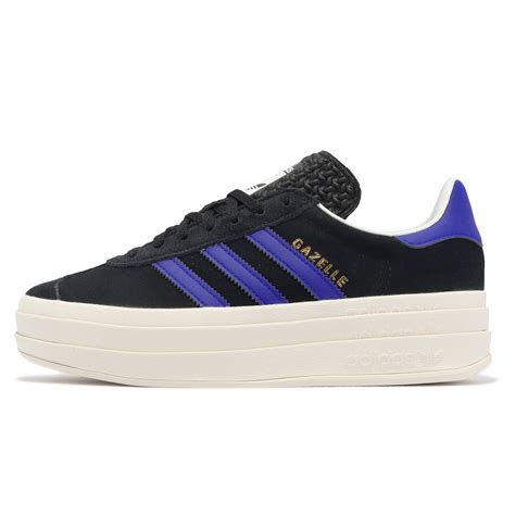 博客來 Adidas 休閒鞋 Gazelle Bold W 女鞋 黑 紫 厚底 增高 拼接 麂皮 三葉草 愛迪達 Hq4408