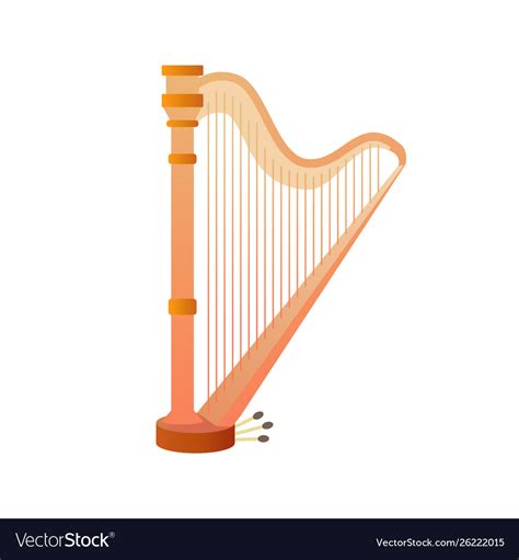 Stringed Musical Instruments Harp Design Layout Vector Image