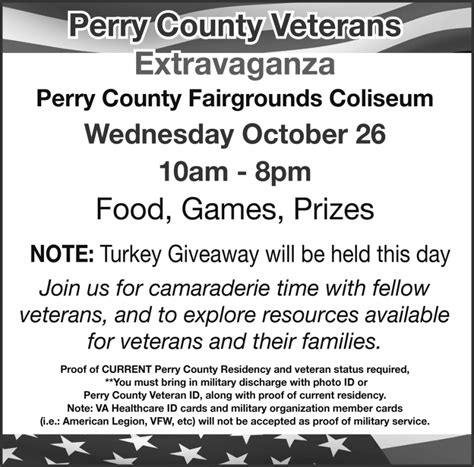 Join Us For Camaraderie Time With Fellos Veterans, Perry County ...