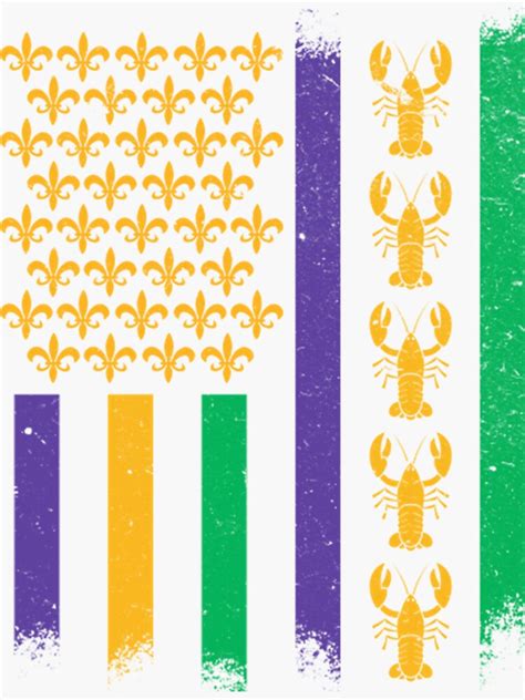 American Flag Mardi Gras Mardi Gras Crawfish Outfit Sticker For Sale