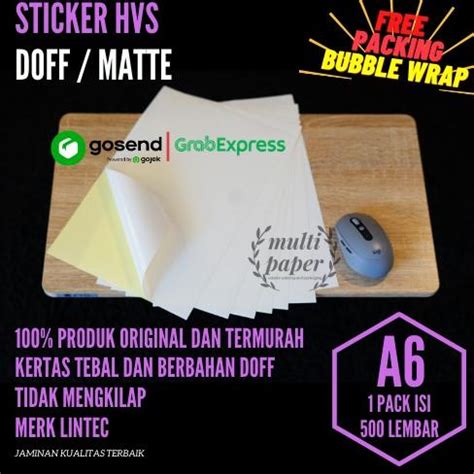 Jual JUAL MURAH Kertas Sticker HVS A6 Isi 500 Lembar Kertas StIker