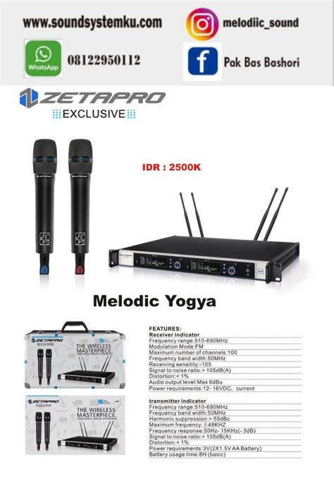 Mic Wireless Zetapro Exclusive Grosir Audio Perlengkapan Sound System