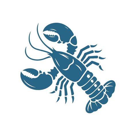 Lobster, fish silhouette Clip art isolated illustration on white ...