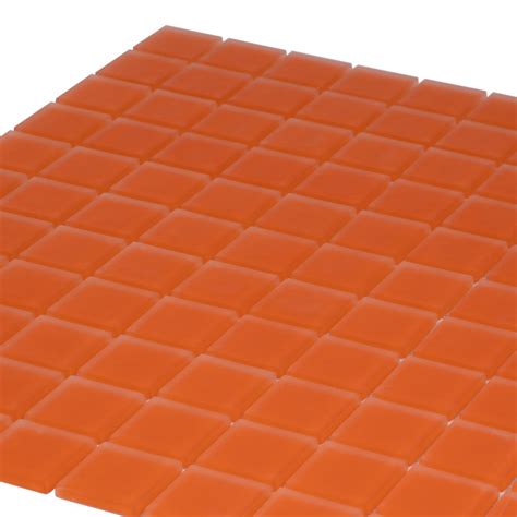 12x12 1x1 Orange Matte Finished Glass Mosaic Tile Orange Mosaic Tile Orange Glass Tile